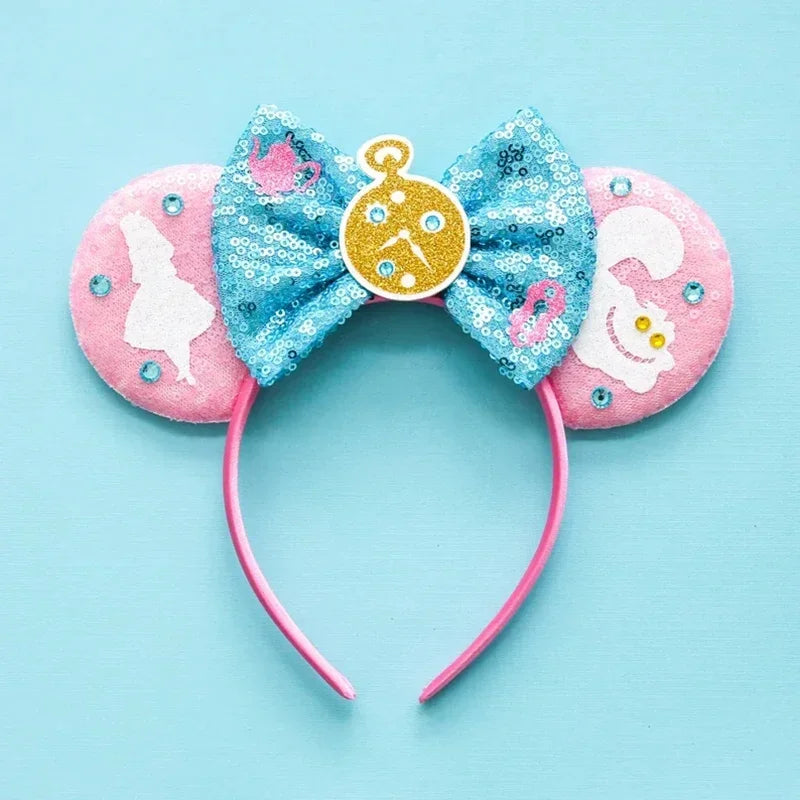Disney Mickey Mouse Hairbands Frozen Ear Headband for Adults Anna Elsa Snowman Olaf Headwear Women Kids Girls Hair Accessories