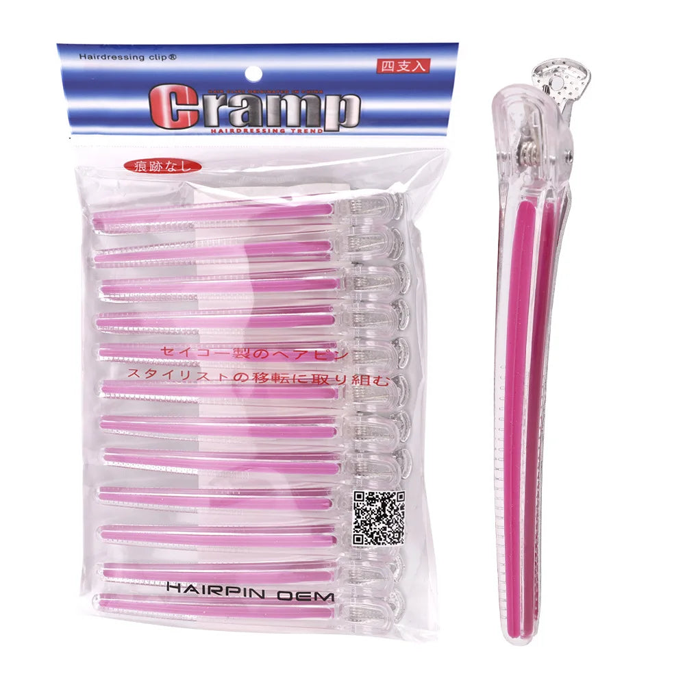 12pcs Pro Seamless Alligator Clip Hair Clip Barbershop Haircutting Sectioning Hairpin Salon Household Styling Tools Accessories