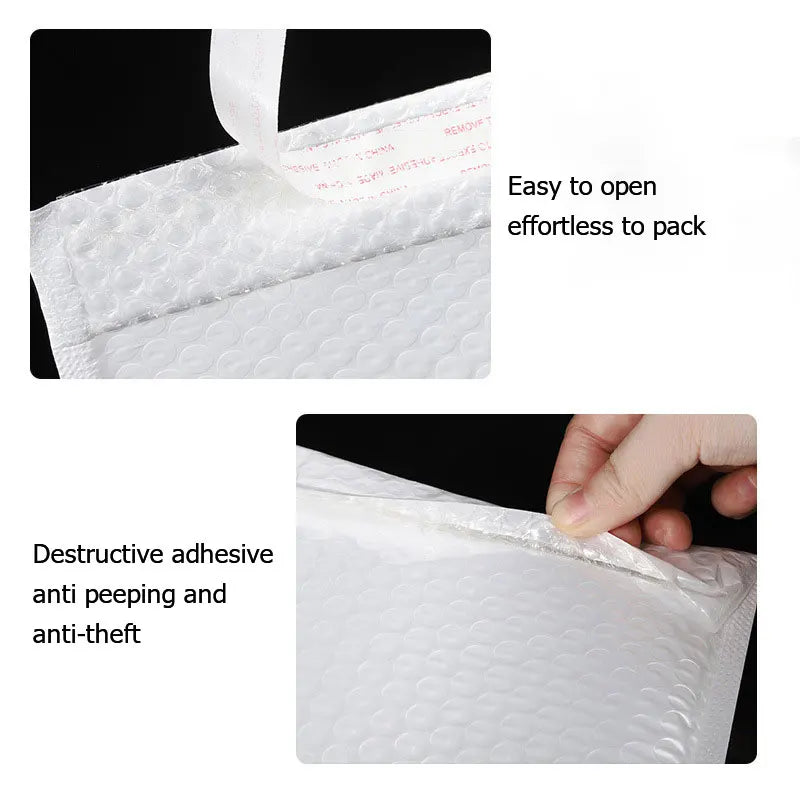 50pcs Film Waterproof Bubble Bag Packaging Express Bag White Foam Self Seal Packing Bag Shipping Bag Thickened Envelope Bags