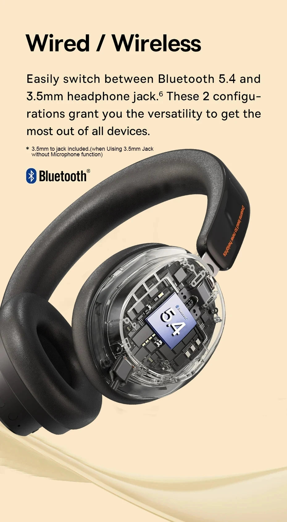 BOSE&bye ANC Noise Reduction Bluetooth Headphones Over The Ear Wireless Big Earphone Hifi Sounds Sport Headsets With Button mic