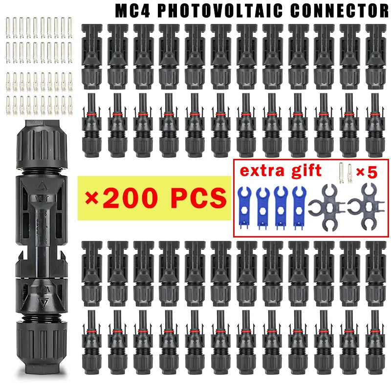 10/20/40/100/200/400Pcs Photovoltaic Solar Connector kit 1000V 30A connectors for solar panels PV/MC 2.5/4/6mm²