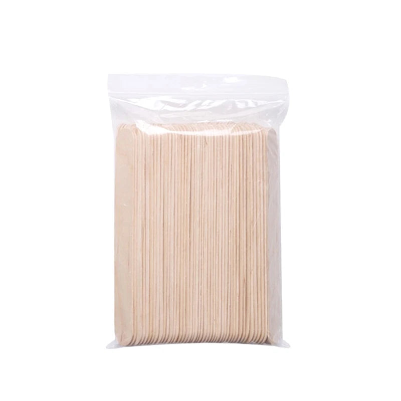 100PCS Disposable Wooden Hair Removal Sticks for Women Depilation Spatula Waxing Tool for Face Eyebrows Beauty Care