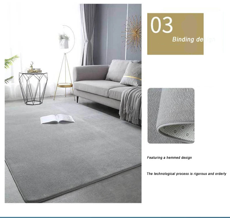 VIKAMA Modern Coral Velvet Carpet Soft Non-Slip Living Room Bedroom Carpet Large Area Children's Play Floor Mat For Home Decor