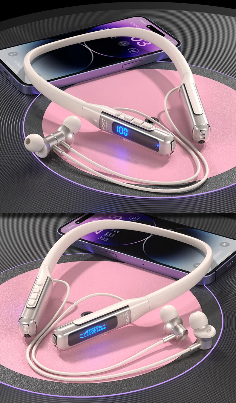 EARDECO 80 Hours Endurance Bluetooth Headphone with Microphone Wireless Headphones Bass Stereo Neckband Earphones Bluetooth 5.3