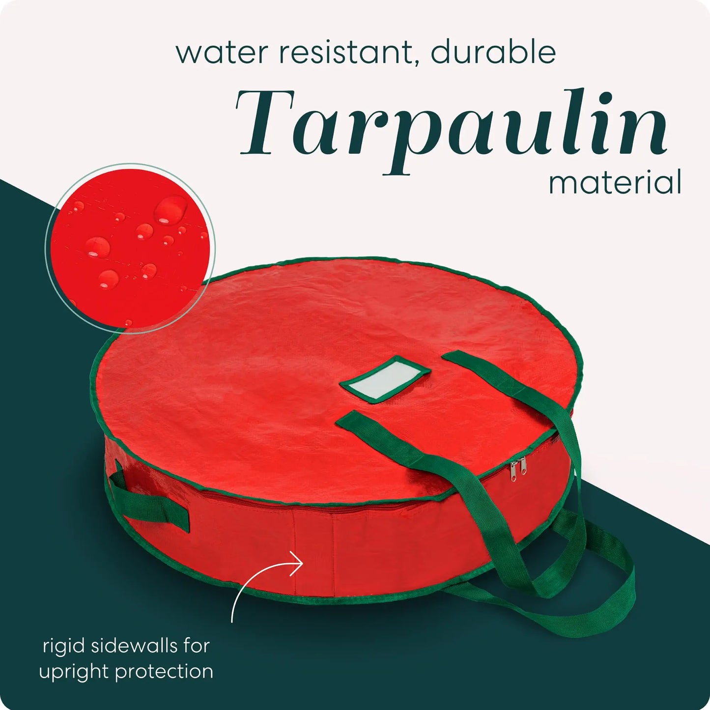 Durable Foldable Christmas Wreath Storage Bags Waterproof Dustproof Round Decoration Storage Bag with Handles Storage Bag