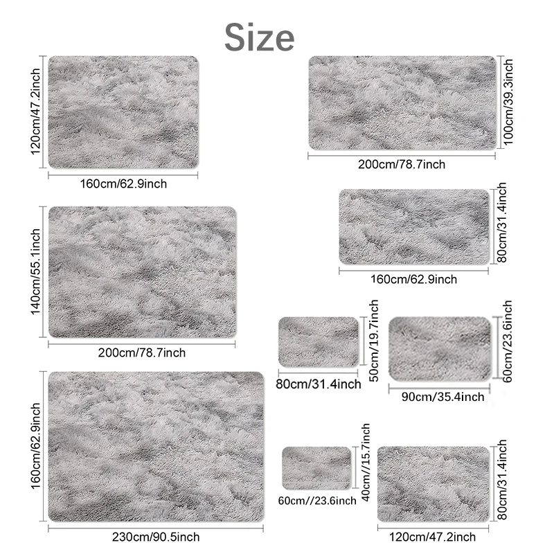 VIKAMA black Area Plush for Bedroom, Living Room Fluffy Rug, Large Area Rug Shag Shaggy Carpet Soft Plush Furry Bedside Rug
