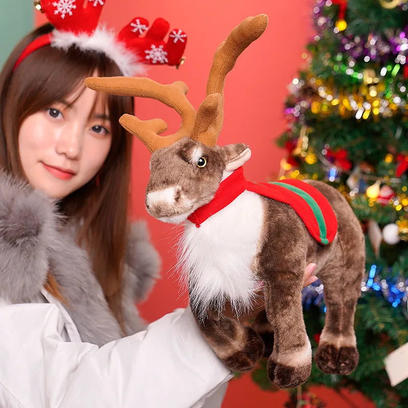 Simulation Reindeer Plush Toy Christmas Deer Plushies Doll Xmas Elk Soft Toys Merry Christmas New Year Decor Best Gifts for Kids