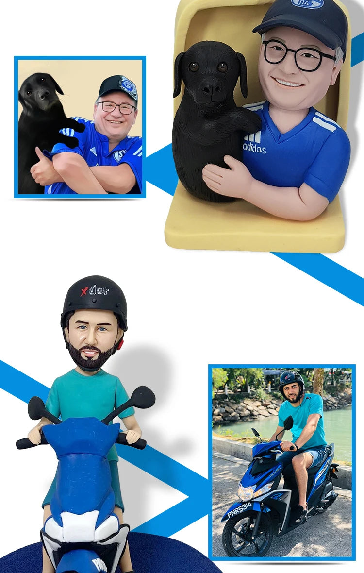 Custom Handmade Bobblehead Sculptures Figurines-Personalized 3d Clay Doll from Your Photo-Wedding Anniversary Gifts for Wife