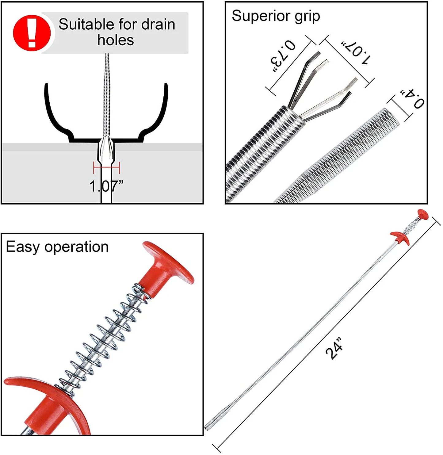 Hand Pinch Cleaning Sewer Pipe Plunger Hand Pinches Four Claws Pipe Opener Drains Four Claw Telescopic Bathroom Accessories Home