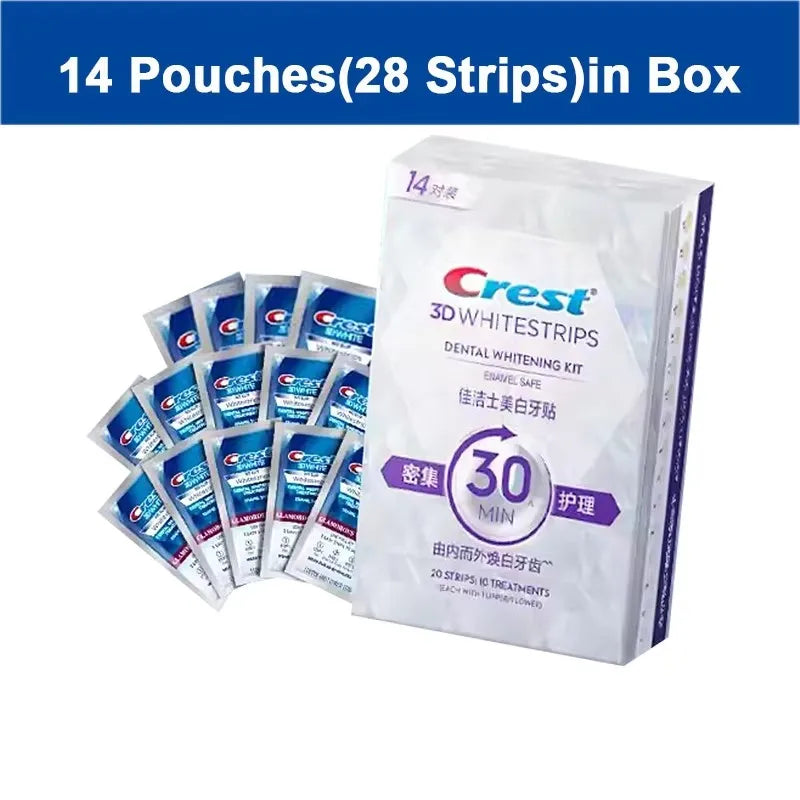 Crest 3D Whitestrips Dental Bleach Teeth Whitener Strips Glamorous White Crest Whitening Strips Teeth Whitening 5/7/14 Treatment