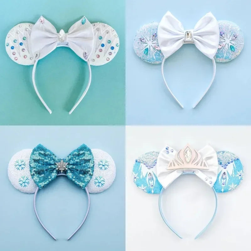 Disney Mickey Mouse Hairbands Frozen Ear Headband for Adults Anna Elsa Snowman Olaf Headwear Women Kids Girls Hair Accessories