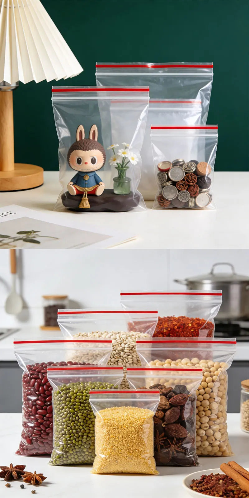 Wholesale Plastic Transparent Ziplock Bags Clear Resealable Waterproof Food Storage Bags Small Jewelry Zip Seal Packaging Bags