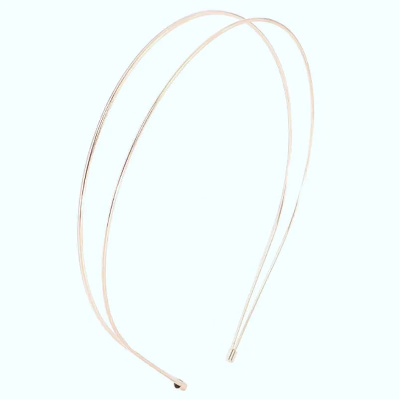 Double Metal Smooth Four Seasons Thin Strip Overlay Minimalist Female Headband