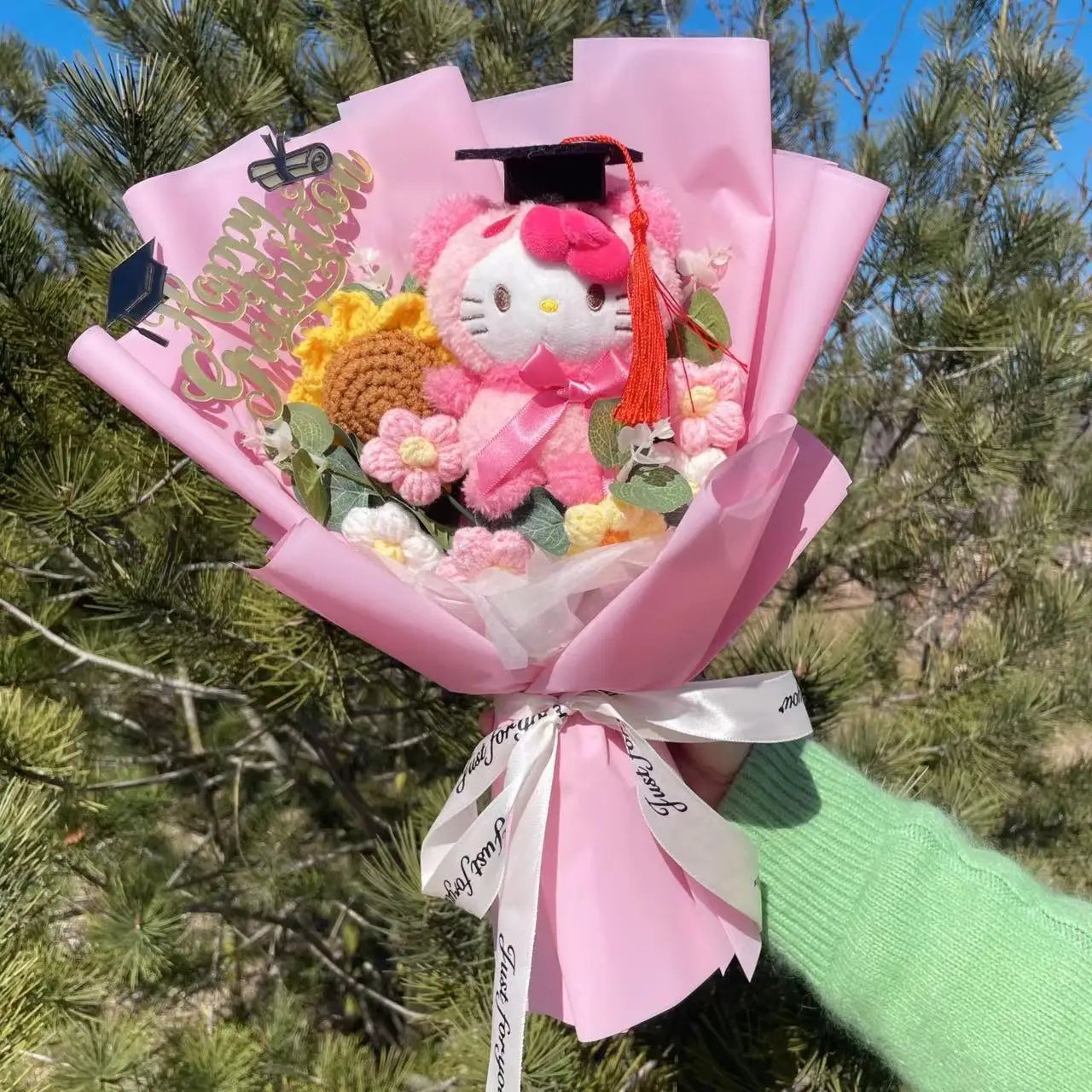 Cartoon Anime Series Hellokitty Kulomi Plush Toys Creative Graduation Bouquet Children's Day Birthday Graduation Gifts For Kids