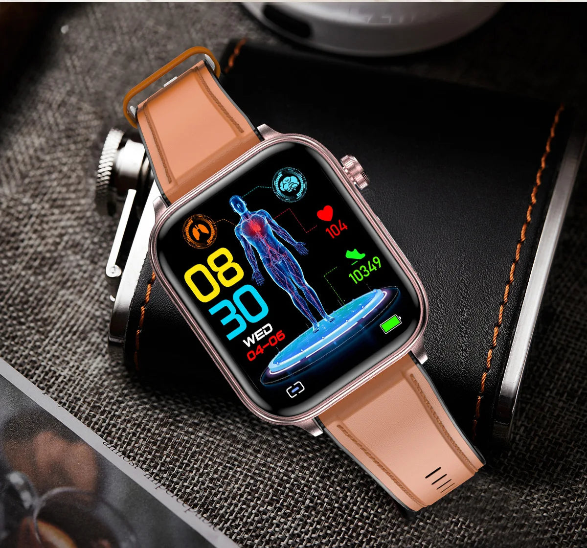 2025 New AI Diagnosis Blood Lipids Uric Acid Body composition Test Smart Watch For Men ECG+PPG Bluetooth Call Health Smartwatch