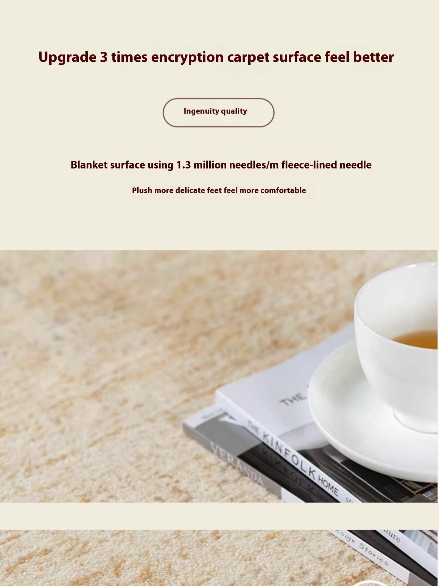 VIKAMA Upgrade Material Living Room Carpet Simple Thick Family Bedroom Minimalist Bed Rug Sofa Coffee Table Carpet Home Decor