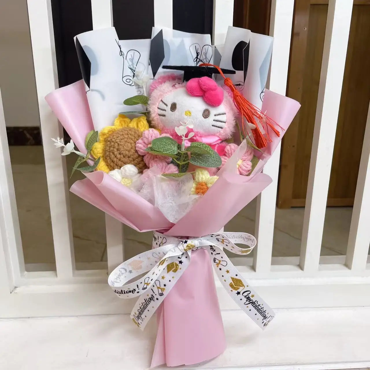 Cartoon Anime Series Hellokitty Kulomi Plush Toys Creative Graduation Bouquet Children's Day Birthday Graduation Gifts For Kids