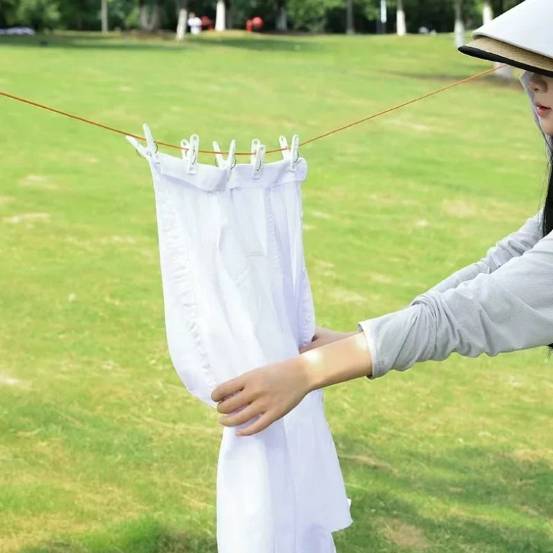 10M Retractable Clothesline Outdoor Travel Portable Clothes Drying Rack Windproof  Washing Line For Camping Home Laundry Hanger