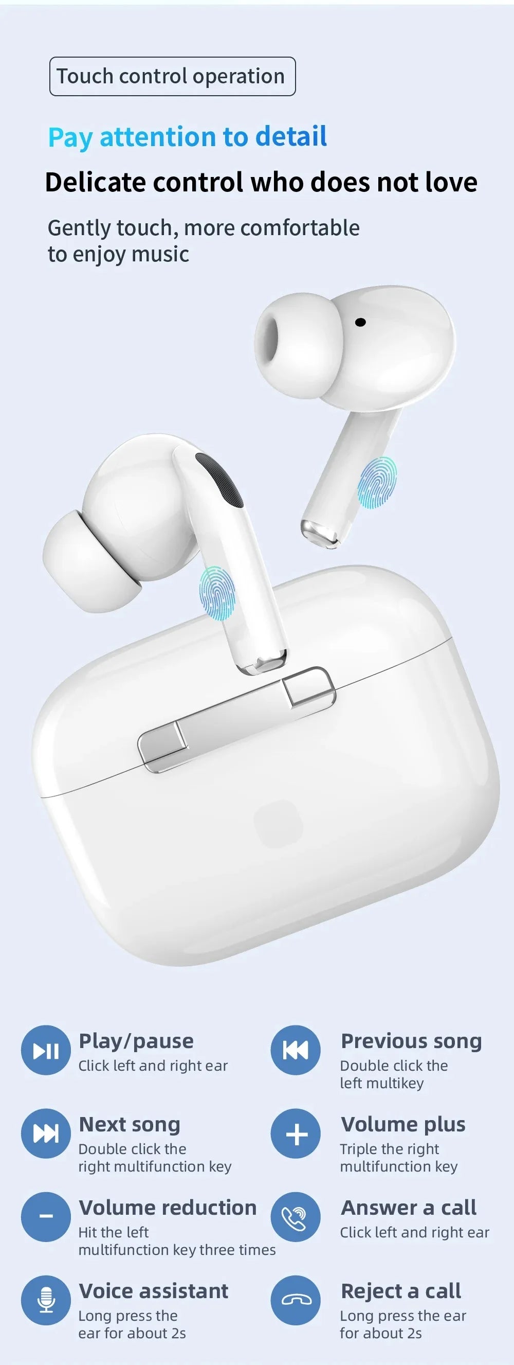 New Air Pro TWS Wireless Bluetooth Earphones Headphones In Ear Earbuds Sports ANC Noise Cancelling Headset for IPhone Android