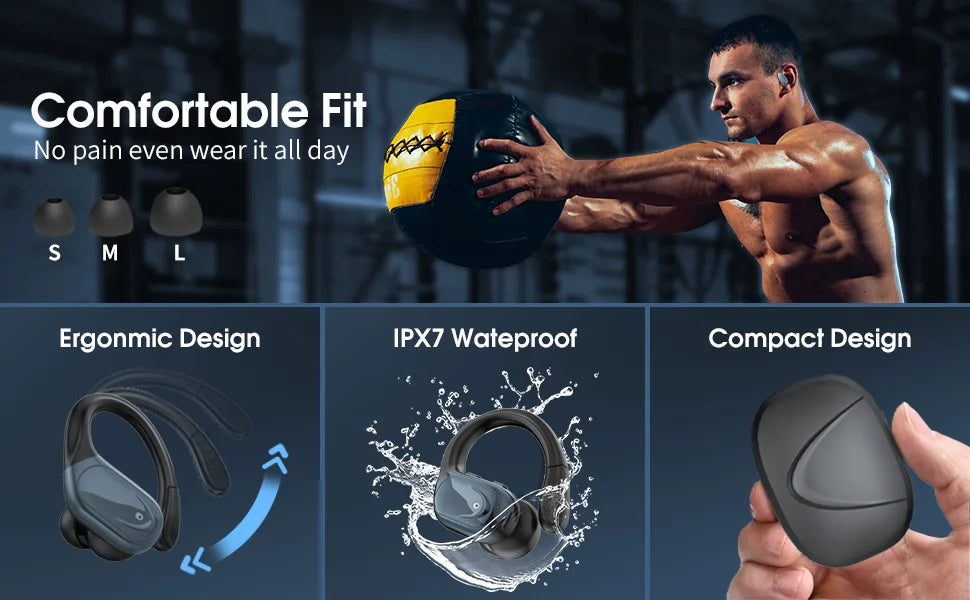 BX17 Bluetooth Earphones Tws Ear Hook Bluetooth 5.3 Running Sports Stereo Buttons Control With Microphone Wireless Headphones