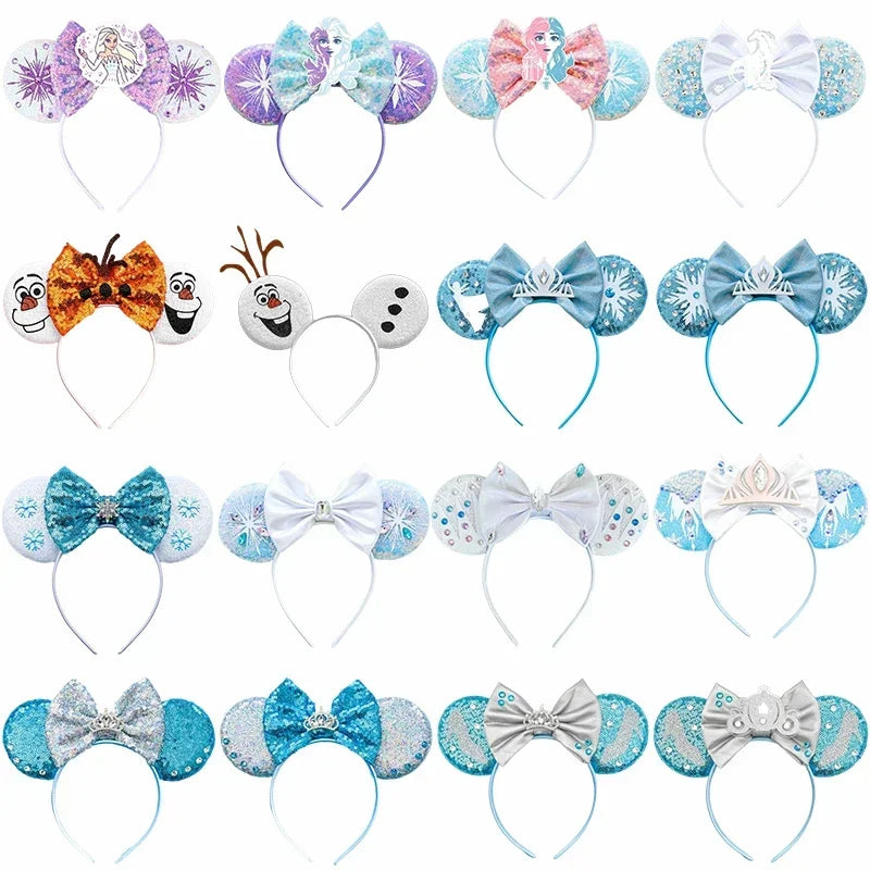 Disney Mickey Mouse Hairbands Frozen Ear Headband for Adults Anna Elsa Snowman Olaf Headwear Women Kids Girls Hair Accessories