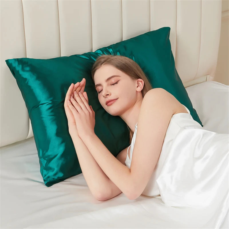 Solid Mulberry Silk Pillow Case Hair Skin Protect Pillowcase Luxury Sleeping Bedding Cushion Pillow Cover Standard Queen Size