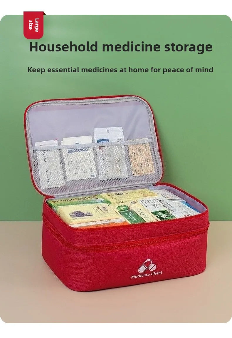 Outdoor Portable Medicine Storage Bag Home First Aid Bag Medicine Box Emergency Bag Epidemic Prevention Bag School Health Bag