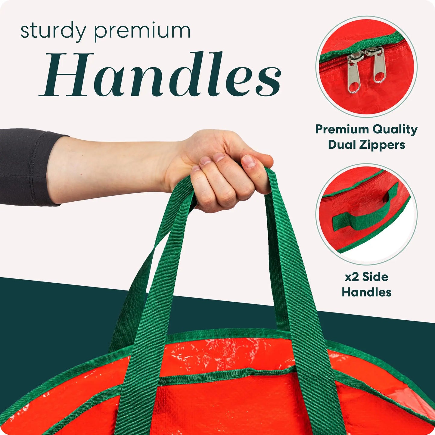 Durable Foldable Christmas Wreath Storage Bags Waterproof Dustproof Round Decoration Storage Bag with Handles Storage Bag