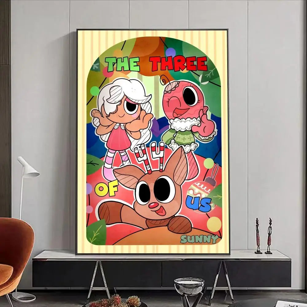 Game D-Dandys World Poster Premium Aesthetic Waterproof Wall Art Sticker for Living Room Or Home Decoration HD Prints Gift
