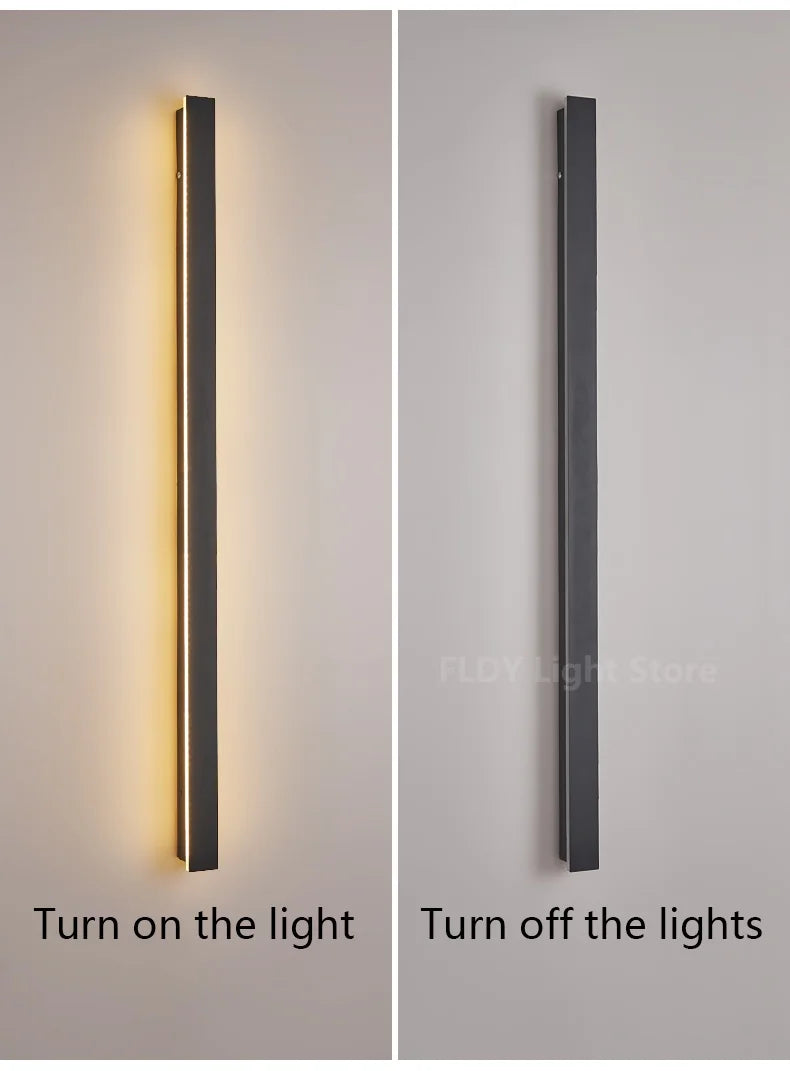 Wall Lamps Line Minimalist  Light Long Strip  Outdoor Waterproof Garden Decoration Villa Background Wall Garden Lights