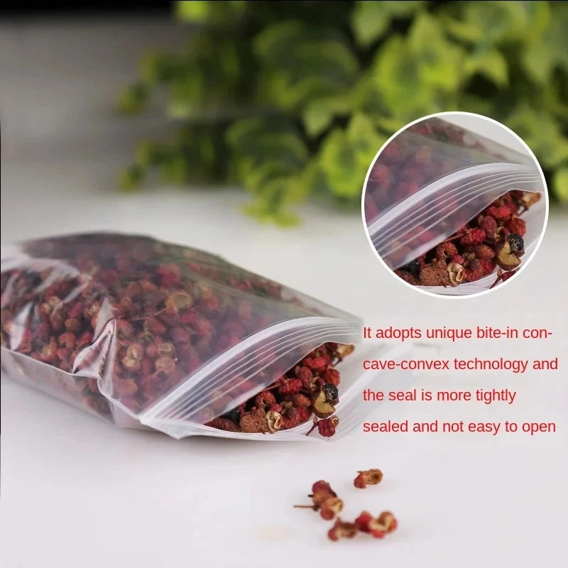 100pcs Thicken Zipper Sealed Bags Clear Plastic Storage Bag for Small Jewelry Food Packing Reclosable Plastic Ziplock Bags