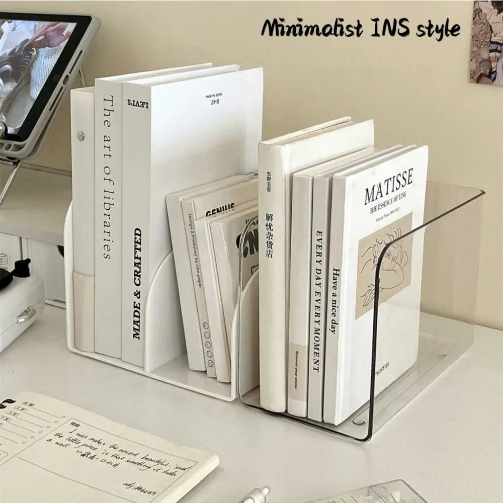 Transparent Book Stand Simple Free Combination U-shaped Book Organizer Acrylic Book Folder Desk Storage Rack Home Office