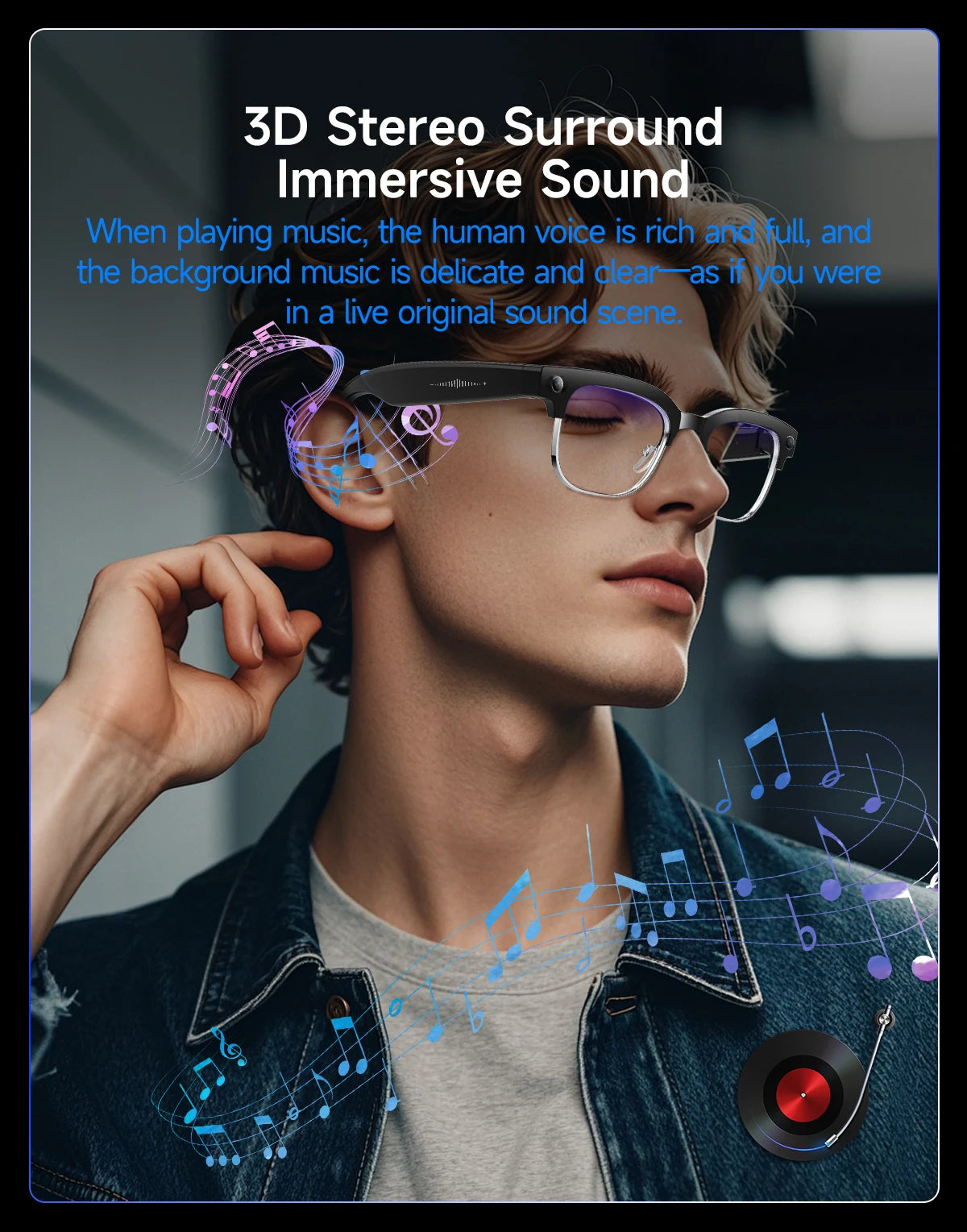 2026 New AI Smart Glasses 4K 8MP HD Camera Video 1080P 100+ Languages Translation WiFi Sunglasses Bluetooth Call Music Men Women