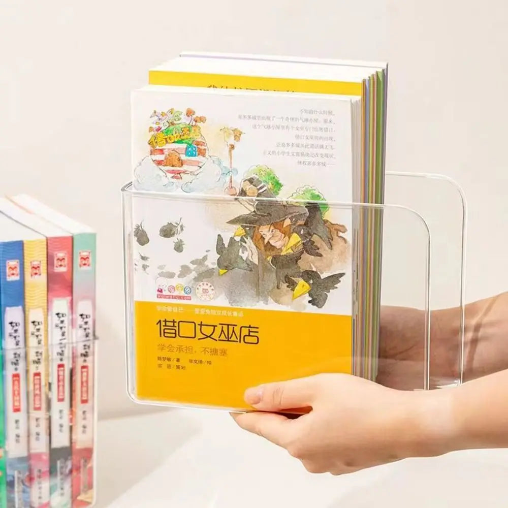 Transparent Book Stand Simple Free Combination U-shaped Book Organizer Acrylic Book Folder Desk Storage Rack Home Office