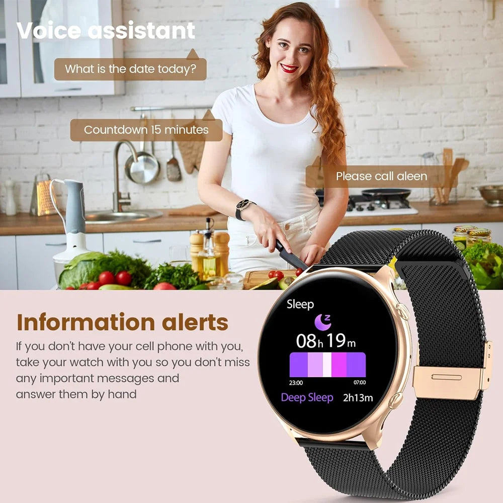 Women's Fitness Smartwatch with 1.20" Display Heart Rate Sleep Monitor Menstrual Cycle Tracker IP67 Waterproof for iOS Android