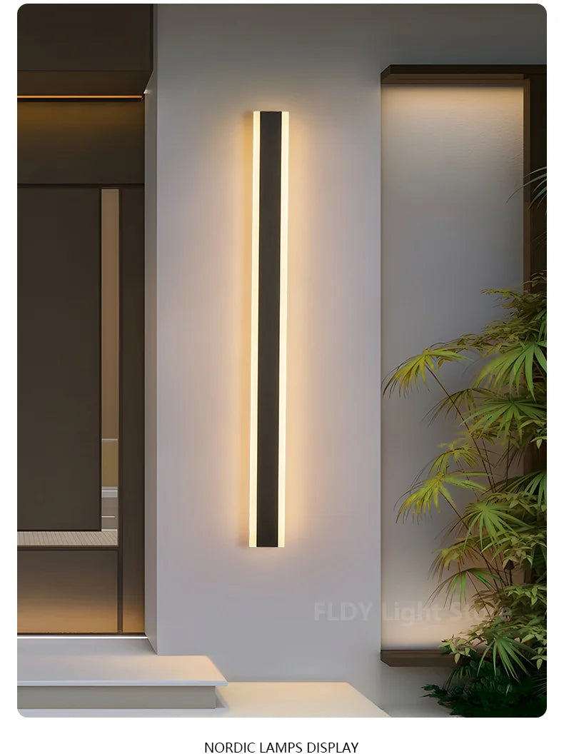 Wall Lamps Line Minimalist  Light Long Strip  Outdoor Waterproof Garden Decoration Villa Background Wall Garden Lights