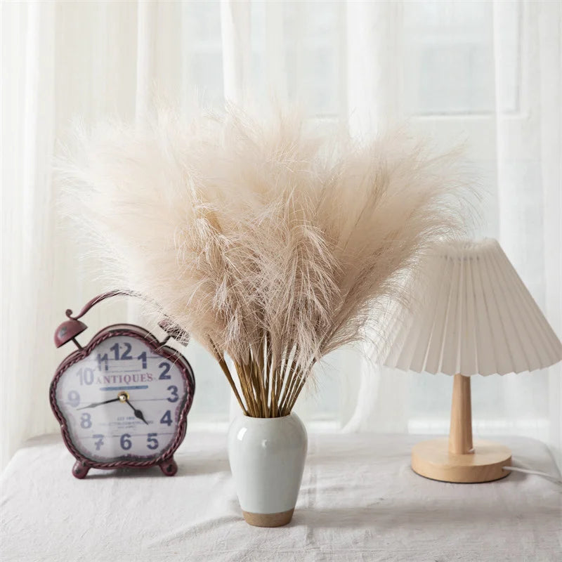 10Pcs Artificial Flower Pampas Grass Fake Plant Reed Wedding Decoration Flowers Blue Pampas Bouquet Boho Decor Home Accessories