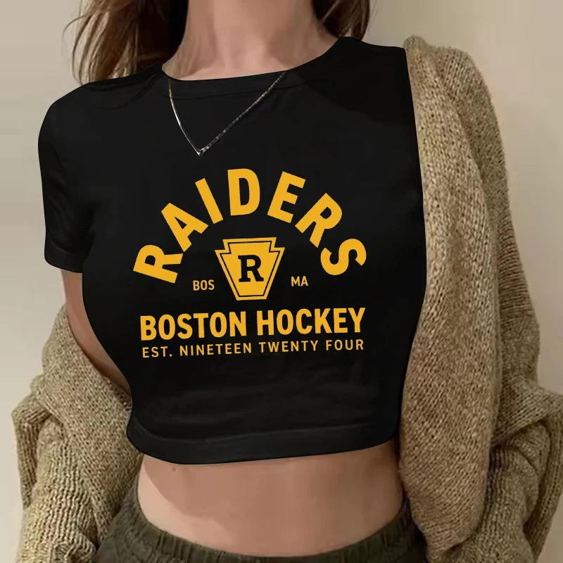 Heated Rivalry Print Graphic Crop Top Women's Sexy Cropped T Shirt Gothic Vintage T-Shirt Women Fashion Y2k Tshirt Clothes Girls