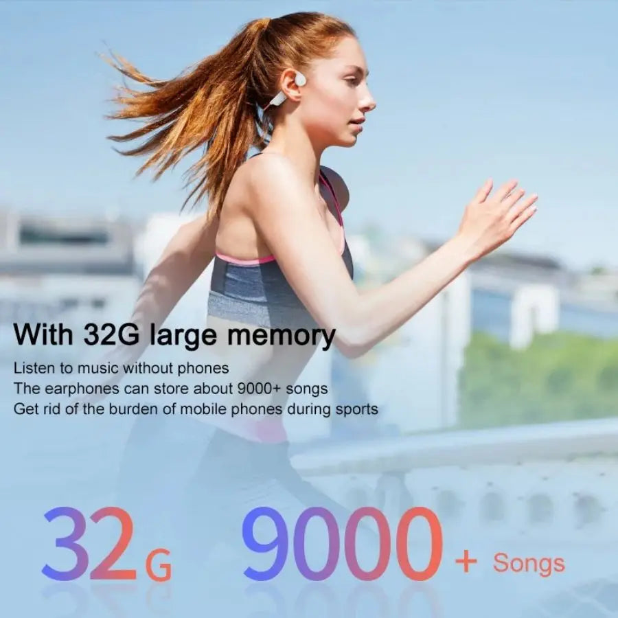 IPX8 Waterproof Swimming Diving Bone Conduction Headphone Bluetooth 5.3 Bass Wireless Headset MP3 (32G) Player fitness Earphone