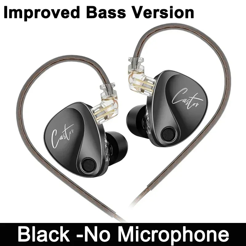 KZ Castor Wired Earbuds Improved Bass HiFi Earphone 2 Dynamic High-end Tunable Balanced Armature In-ear Headphone Music Headset