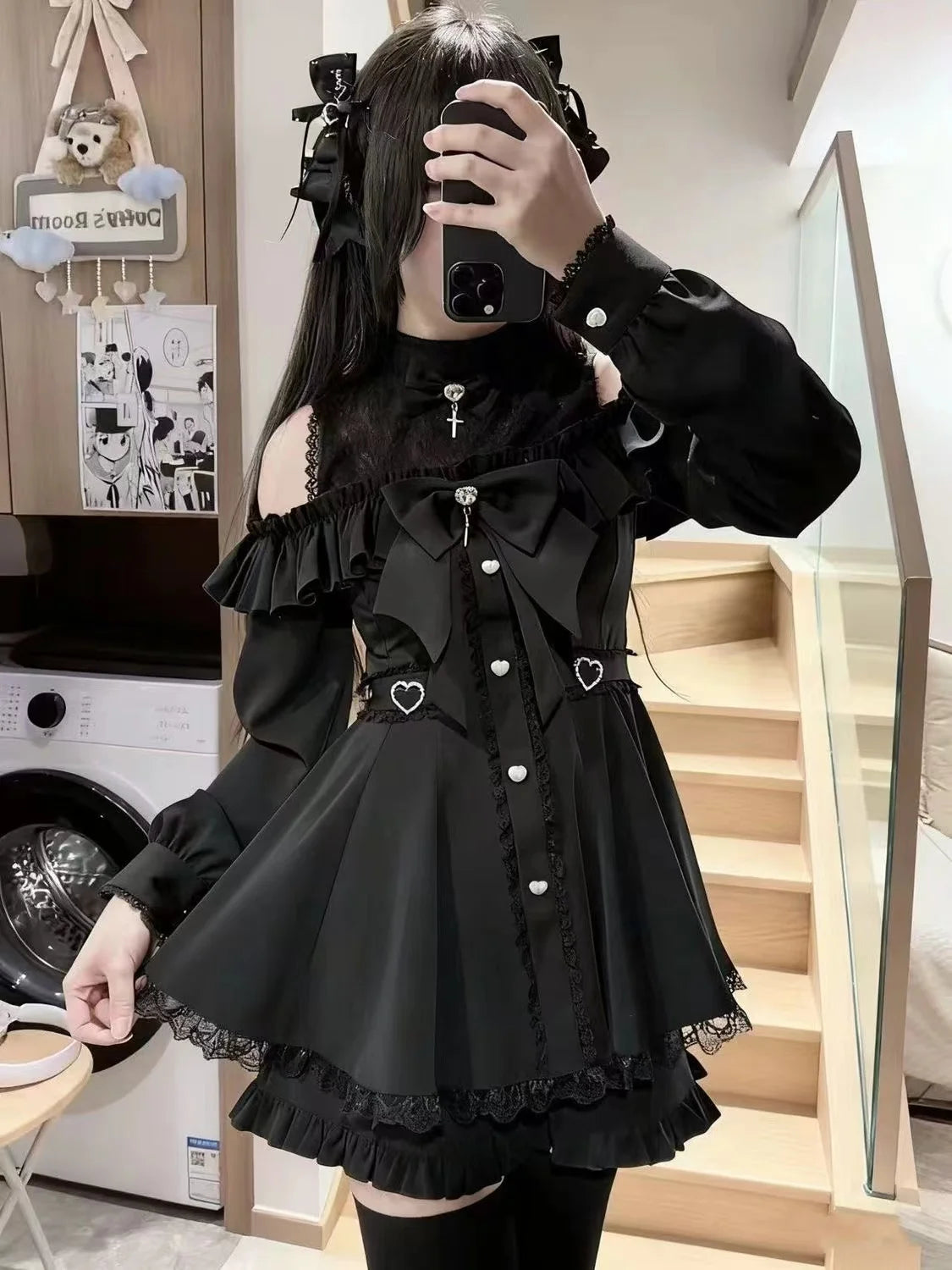 Japanese Sweet Preppy Style 2 Piece Set Women Kawaii Lace Patchwork Bow Tops + Y2k Plaid Mini Skirt Elegant Fashion Outifits New