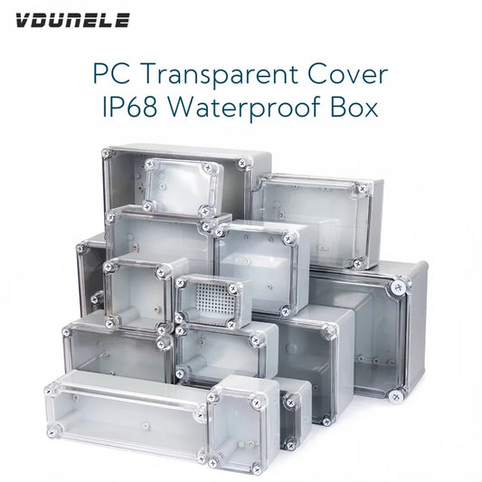 Transparent Waterproof Outdoor Enclosure Plastic Box Electronic Project Case Instrument Electrical Box IP68 Junction Box Housing