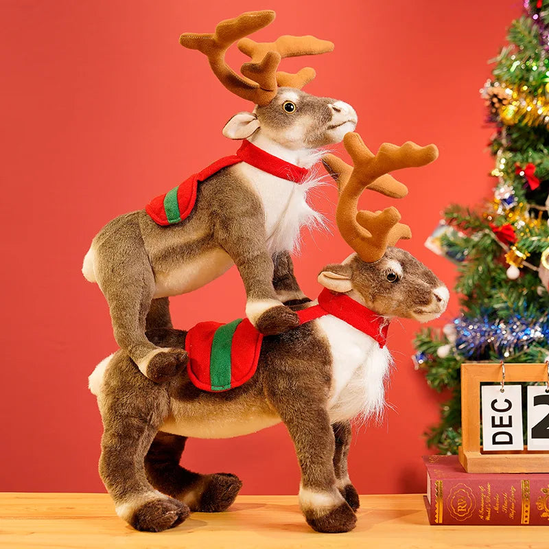 Simulation Reindeer Plush Toy Christmas Deer Plushies Doll Xmas Elk Soft Toys Merry Christmas New Year Decor Best Gifts for Kids