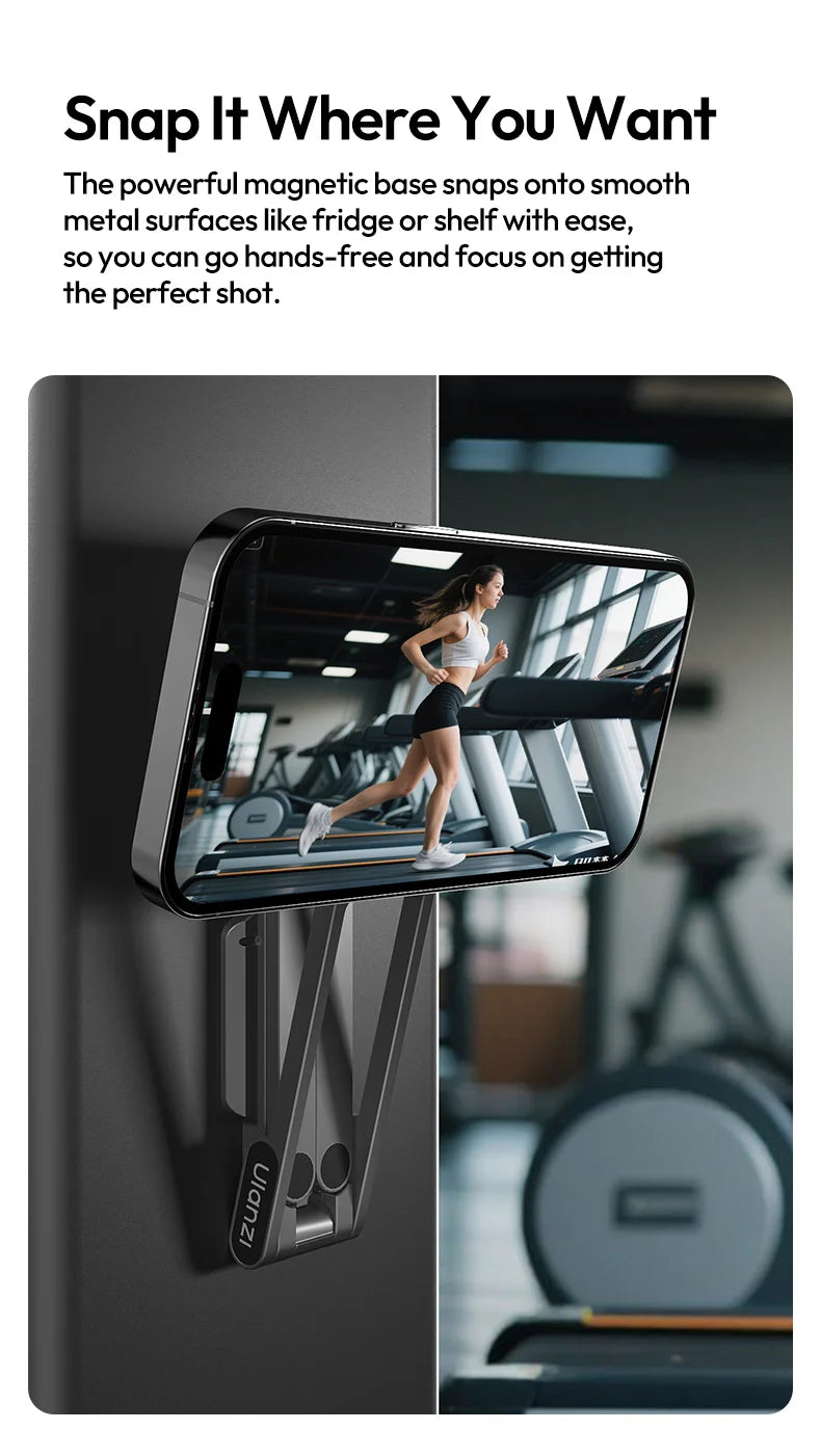 Ulanzi MA38 MagLock Phone Stand Magnetic Phone Stand for iPhone 16 15 14 13 with Hidden Hook for Slopes Walls