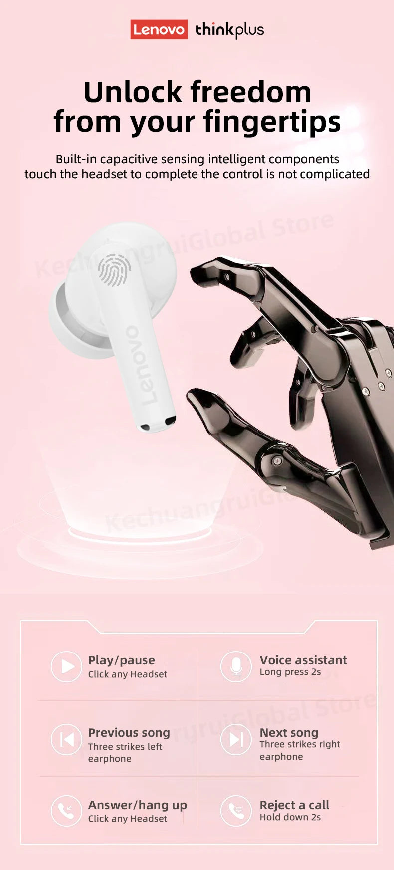 10pcs Lenovo LP3 Pro Wholesale 2pcs Original lp3pro Wireless Bluetooth Headphones HiFi Stereo Earbuds Noise Reduction With Mic