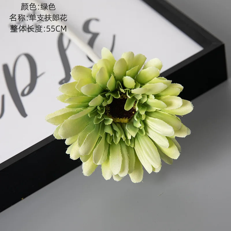 1piece 55cm Artificial Gerbera Flower Branch Wedding Garden Decoration Fake Silk Sunflower Party Home Decoration Accessories