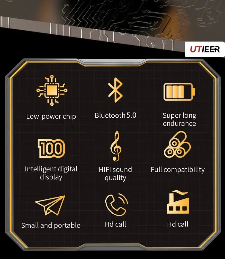 PRO90 Bluetooth 5.3 Headphones TWS Wireless Earphones with LED Display Stereo Headset Touch Control Earbuds Noise Reduction