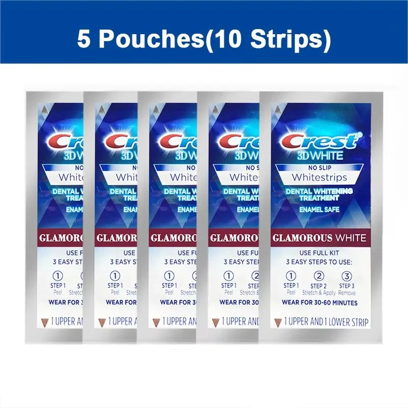 Crest 3D Whitestrips Dental Bleach Teeth Whitener Strips Glamorous White Crest Whitening Strips Teeth Whitening 5/7/14 Treatment