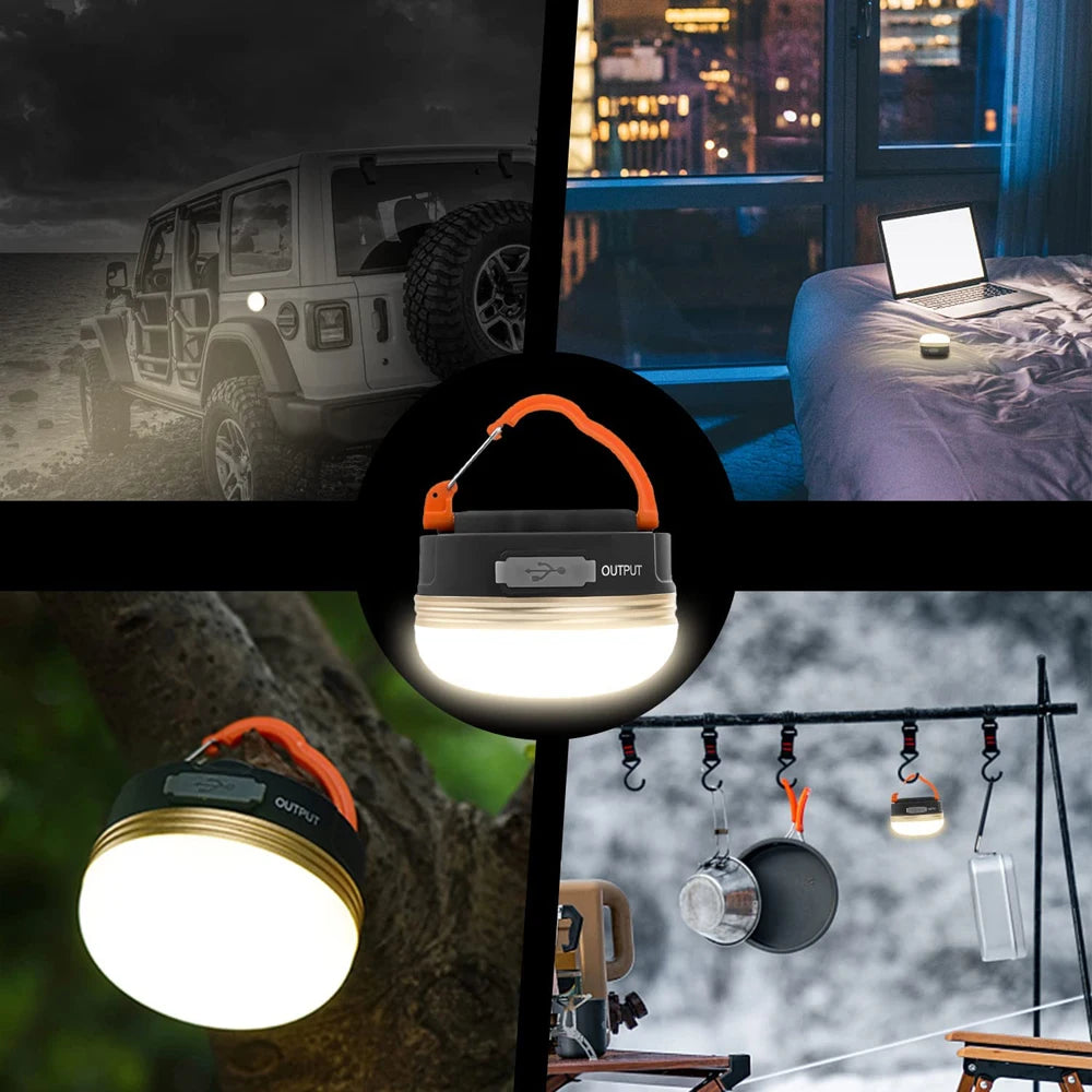 10W High Power Camping Lantern Tents Lamp 1200mah USB Rechargeable Portable Camping Lights Outdoor Hiking Night Hanging Lamp