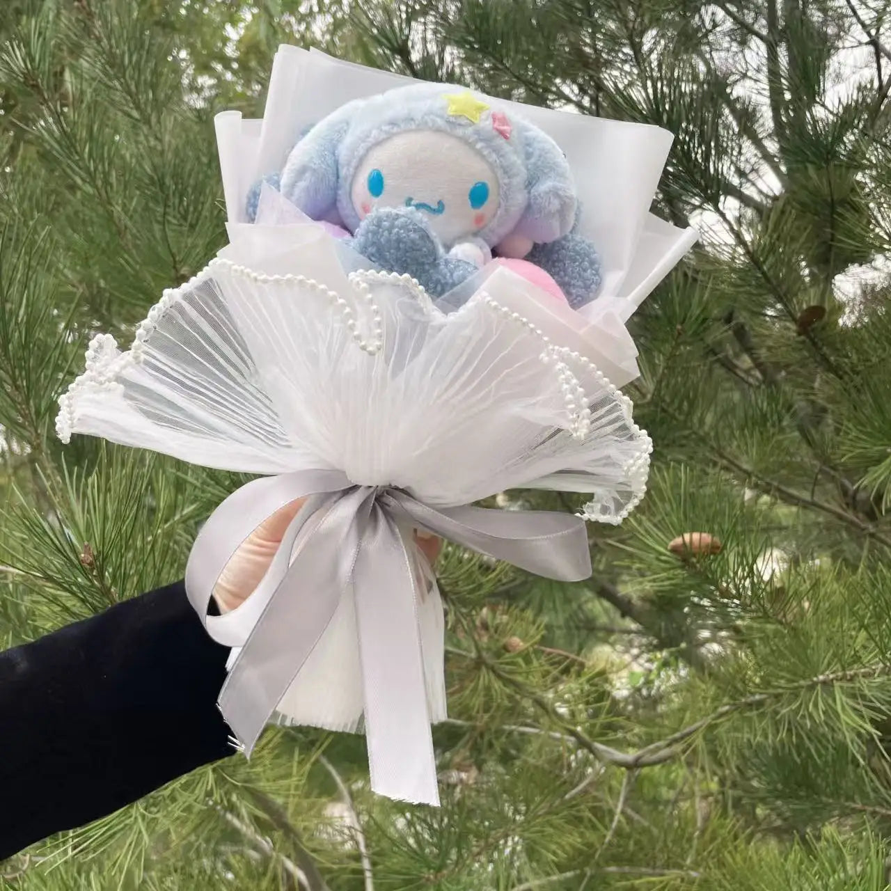 Cartoon My Melody Kuromi Cinnamoroll Kt Cat Plush Doll Creative Flower Bouquet Valentine Christmas Graduation Birthday Gift